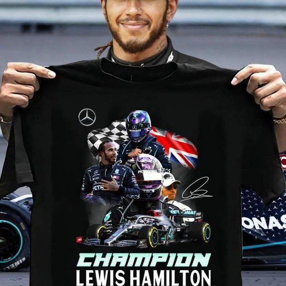Champion Lewis Hamilton Signature Shirt, Graphics Unisex Retro Shirt - Picture 1 of 4